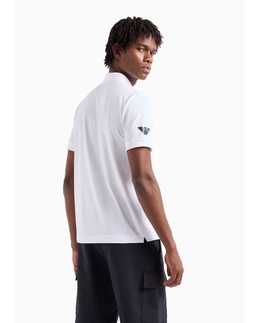 EA7 Tennis Pro Poloshirt Serafino Aus Ventus7-funktionsgewebe in White für Herren