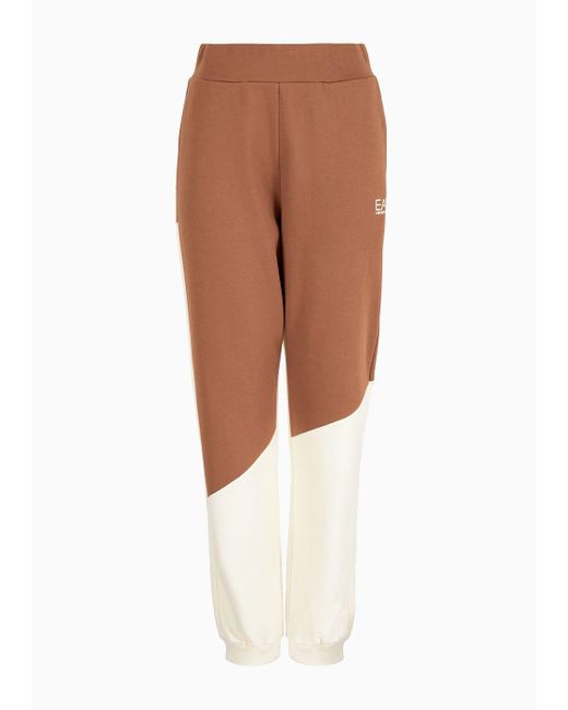 EA7 Brown Logo Series Joggers In Asv Organic Cotton