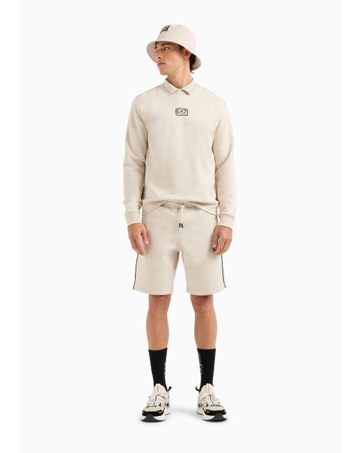 EA7 Natural Core Identity Cotton-blend Board Shorts for men