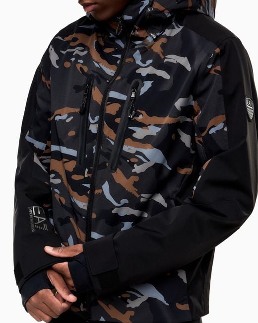 EA7 Black Technical Ski Jacket for men