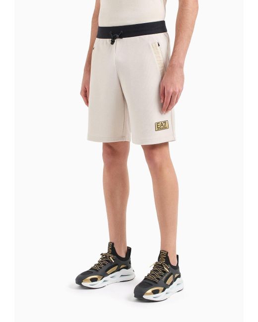 EA7 Natural Gold Label Stretch-fabric Shorts for men
