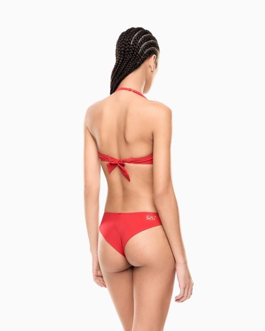 EA7 Red Bandeau Bikini With Logo