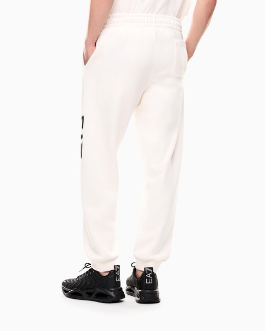 EA7 White Visibility Cotton Joggers for men
