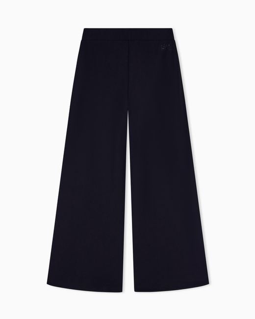 EA7 Blue Trouser Train Sport Travel Over Fit Interlock Stretch