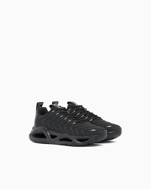 EA7 Black Sneaker Infinity Neo Aus Mesh Mit Schnürung Und Wellenmuster