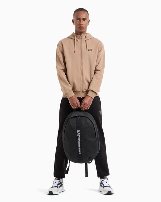 EA7 Core Identity Cotton Blend Hooded Tracksuit in Natural for Men Lyst UK