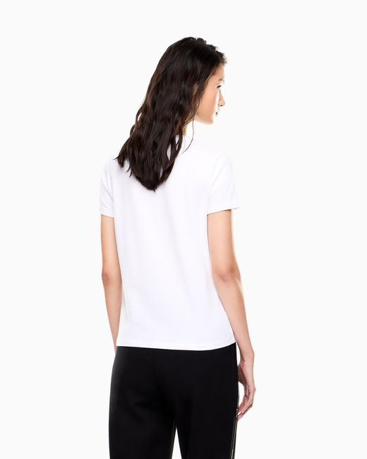 EA7 White Stretch Jersey T-Shirt