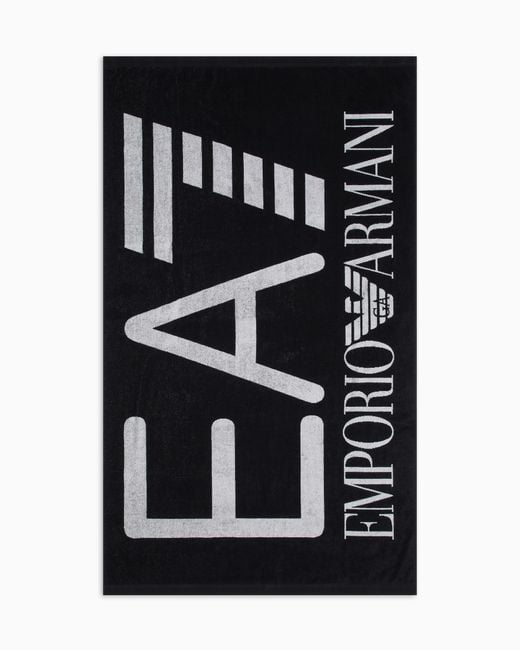 EA7 Black Beach Towel