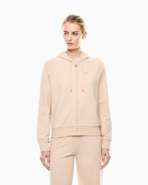 EA7 Natural Core Lady Sweatshirt Mit Kapuze Aus Baumwollstretch