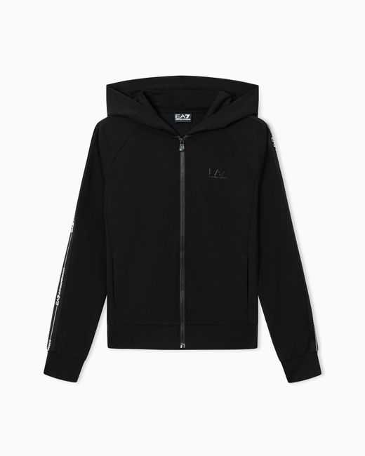 Felpa Con Cappuccio Logo Series di EA7 in Black