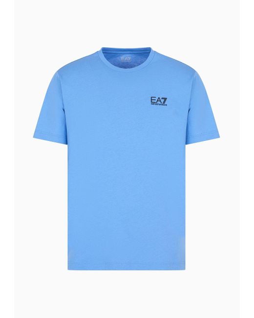 EA7 Blue Pima Cotton Core Identity T-shirt for men