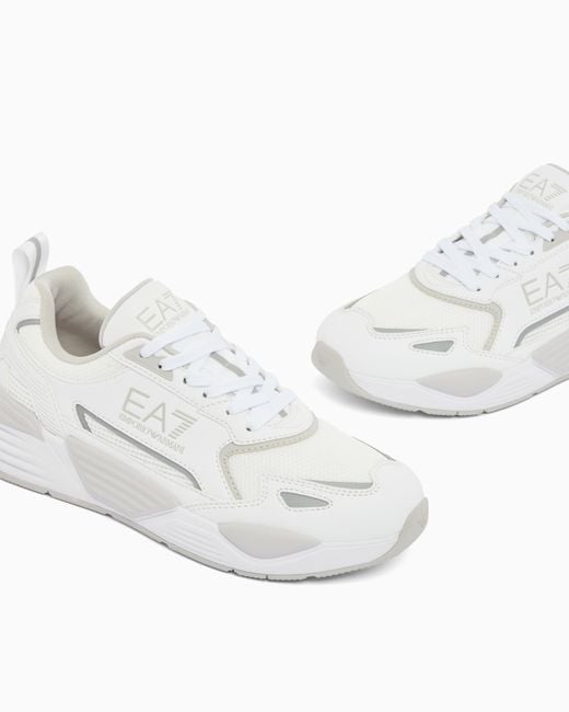 EA7 White Sneakers Ace Runner New With Rubber Soles