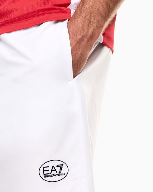 EA7 White Tennis Pro Shorts for men