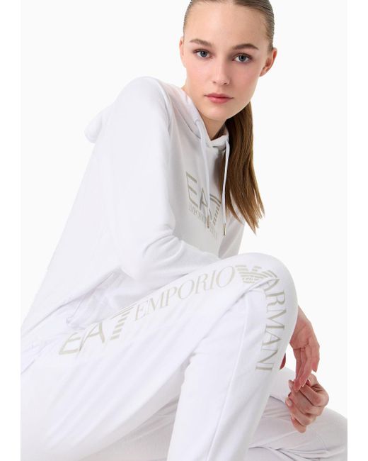 Pantaloni Joggers Shiny di EA7 in White