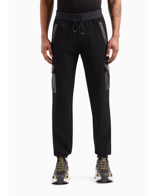EA7 Black Gold Label Technical-fabric Cargo Trousers for men