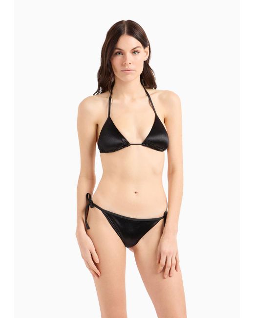 EA7 Black Triangel-bikini Aus Samt