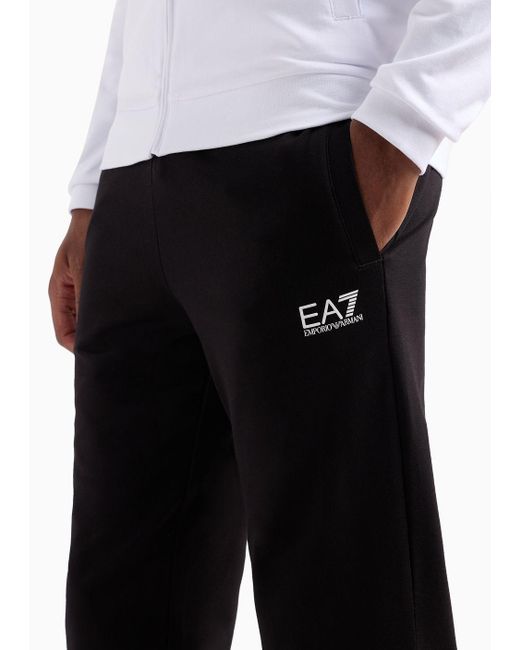 EA7 White Core Identity Cotton Tracksuit With Logo for men