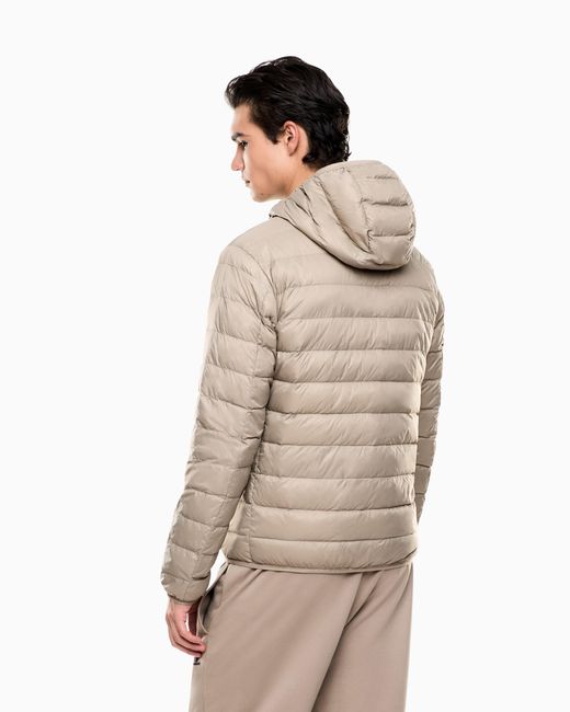 EA7 Natural Insulated Down Jacket With Fixed Hood Core Identity for men