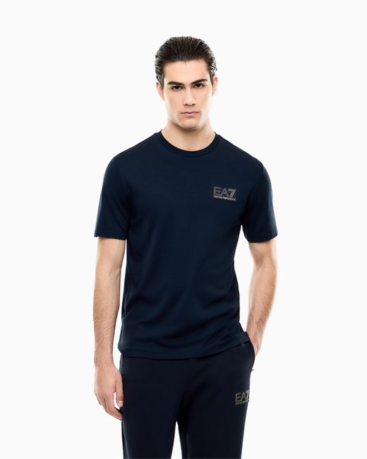 EA7 Blue Oversized Fit T-Shirt Premium Label for men