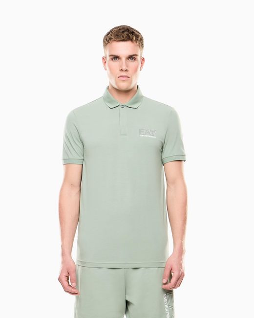 EA7 Green Visibility Cotton Jersey T-Shirt for men