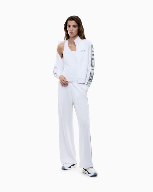 EA7 White Dynamic Athlete Zip-Up Sweatshirt