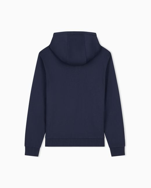 EA7 Blue Armani Olimpia Milano Jersey Hooded Sweatshirt for men
