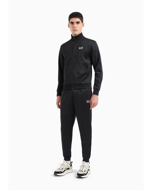 EA7 Black Visibility Tracksuit In Asv Recycled Fabric for men