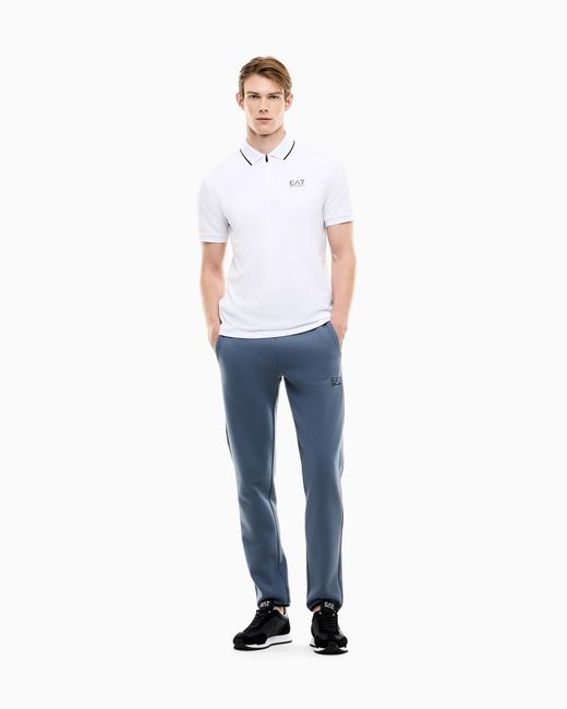 EA7 White Regular Fit Polo Shirt Natural Ventus 7 for men