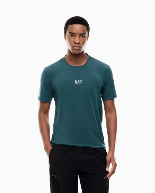 EA7 Blue Slim-Fit T-Shirt Ventus 7 for men