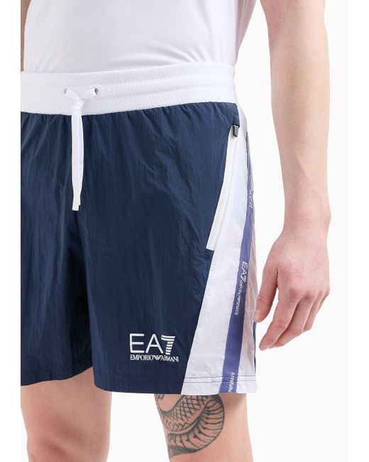 EA7 Asv Tennis Club Shorts Aus Recyceltem Stoff in Blue für Herren