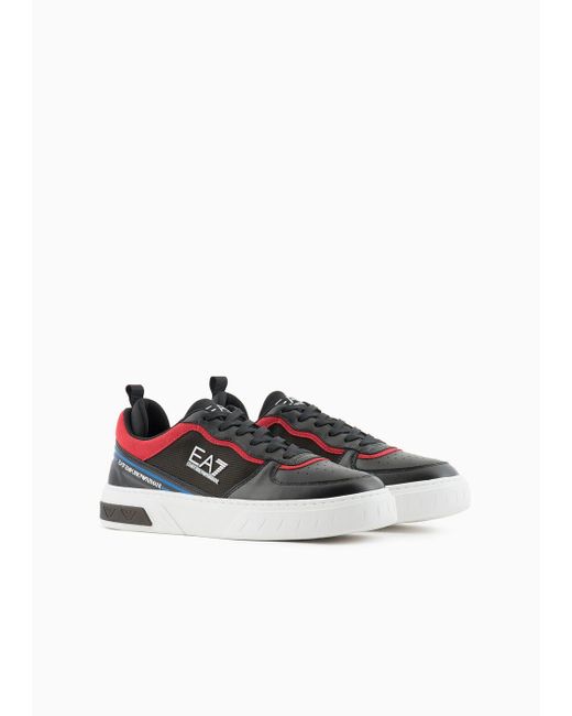 EA7 Black & White Legacy Knit Sneakers