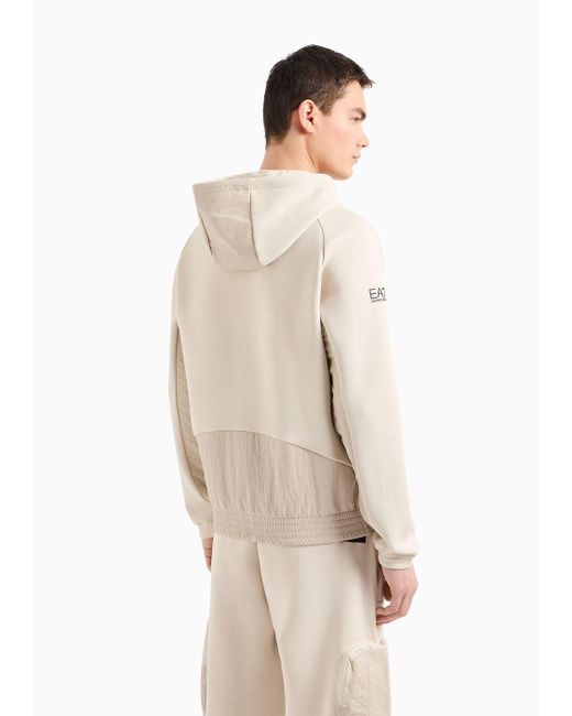 EA7 Natural Athletic Mix Cotton-blend Hooded Sweatshirt for men