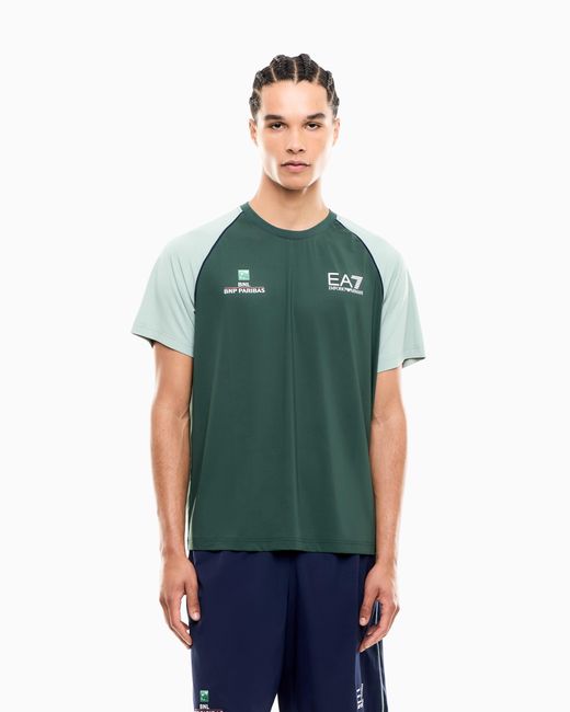 EA7 Green Internazionali Bnl D'Italia Ventus7 Technical Fabric T-Shirt for men