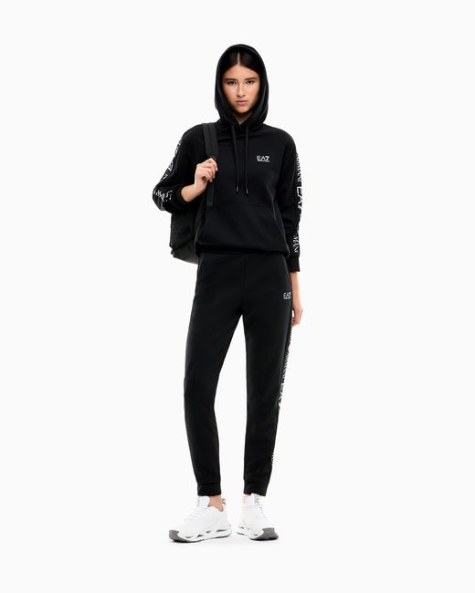 Tuta Con Cappuccio E Nastro Logato Tracksuit di EA7 in Blue