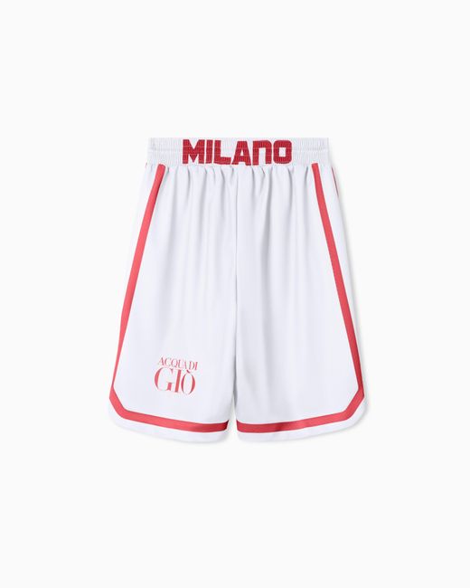 EA7 White Olimpia Milano Championship 25/26 Replica Shorts for men
