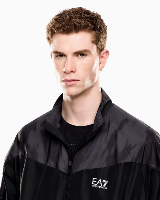 EA7 Blue Dynamic Athlete Printed Tracksuit for men