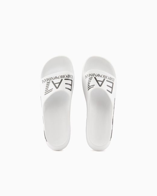 Slides di EA7 in White da Uomo