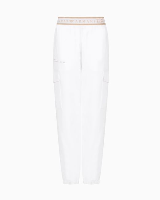EA7 White Dynamic Athlete Cargohose Aus „Natural Ventus7“-Funktionsgewebe