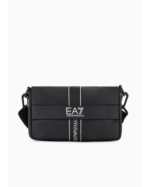 EA7 Black Logo Tape Technical Fabric Mini Bag