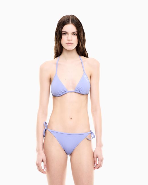 EA7 White Triangle Bikini With Logo