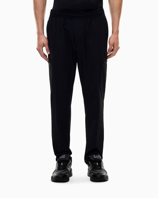 EA7 Blue Golf Pro Ventus7 Technical-Fabric Cargo Trousers for men