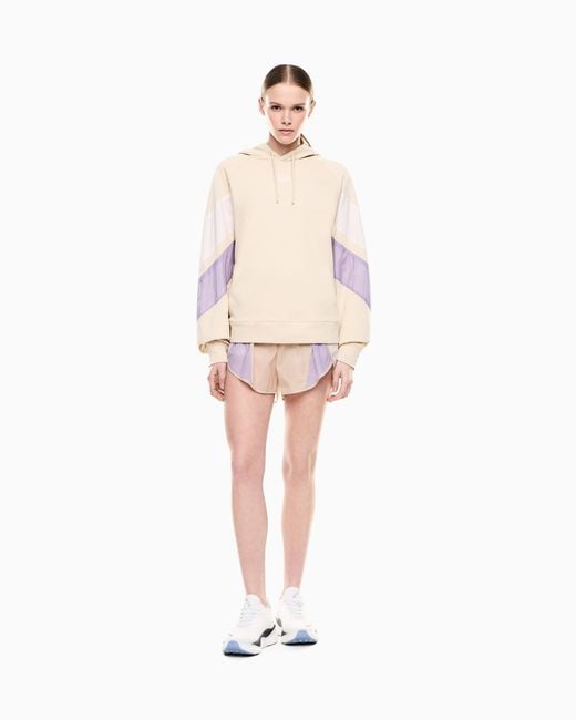 EA7 Natural Cotton-Blend Hooded Sweatshirt