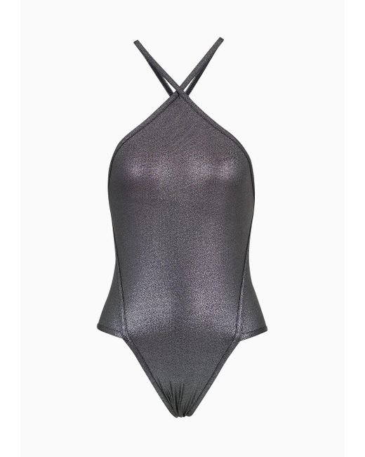 EA7 Gray Metallic One-piece Swimsuit