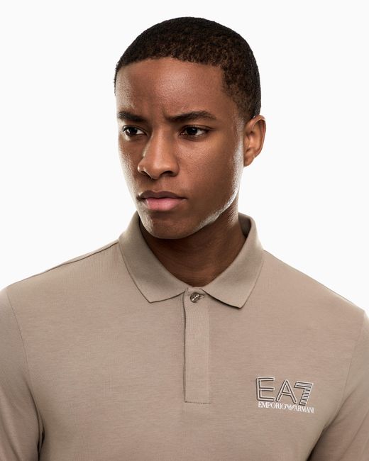 EA7 Gray Visibility Cotton Jersey T-Shirt for men