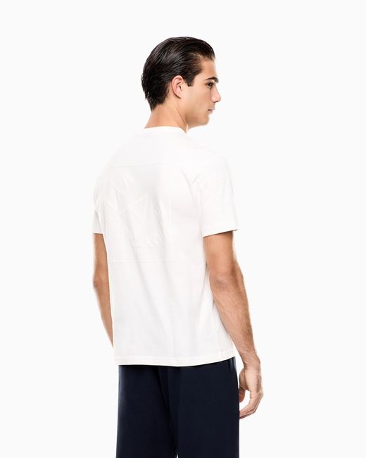 EA7 White Logo Series Cotton-Jersey T-Shirt for men