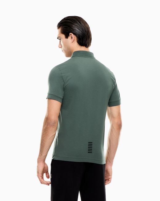 EA7 Green Stretch Polo for men