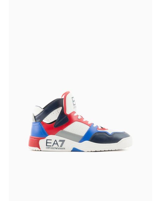 EA7 Blue New Basket Sneakers