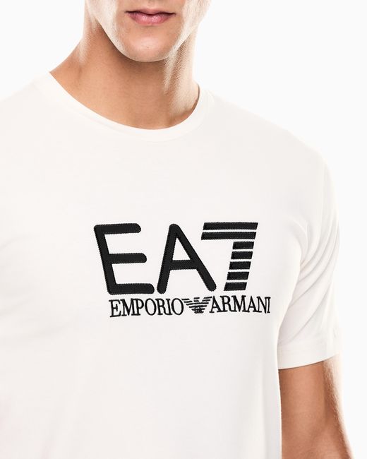 T-Shirt A Maniche Corte Visibility di EA7 in White da Uomo