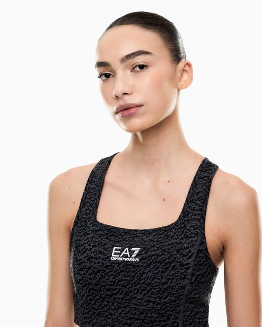 EA7 Black Medium-Support Sports Bra