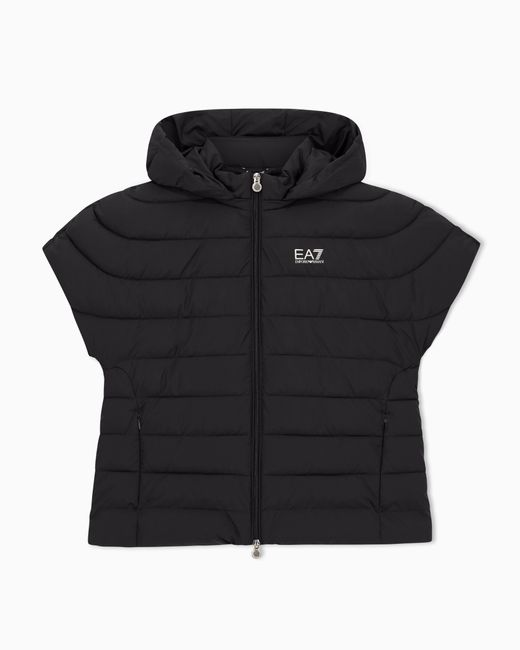 EA7 Black Bomber Jacket Core Lady Light Eco Padding Regular Fit